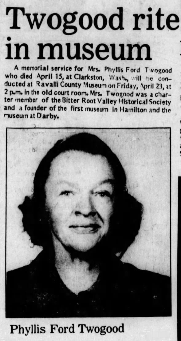 Ravalli Republic, Hamilton, Montana - 22 Apr 1982 Memorial